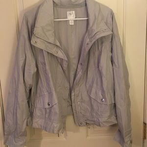 Silver athletic bomber jacket
